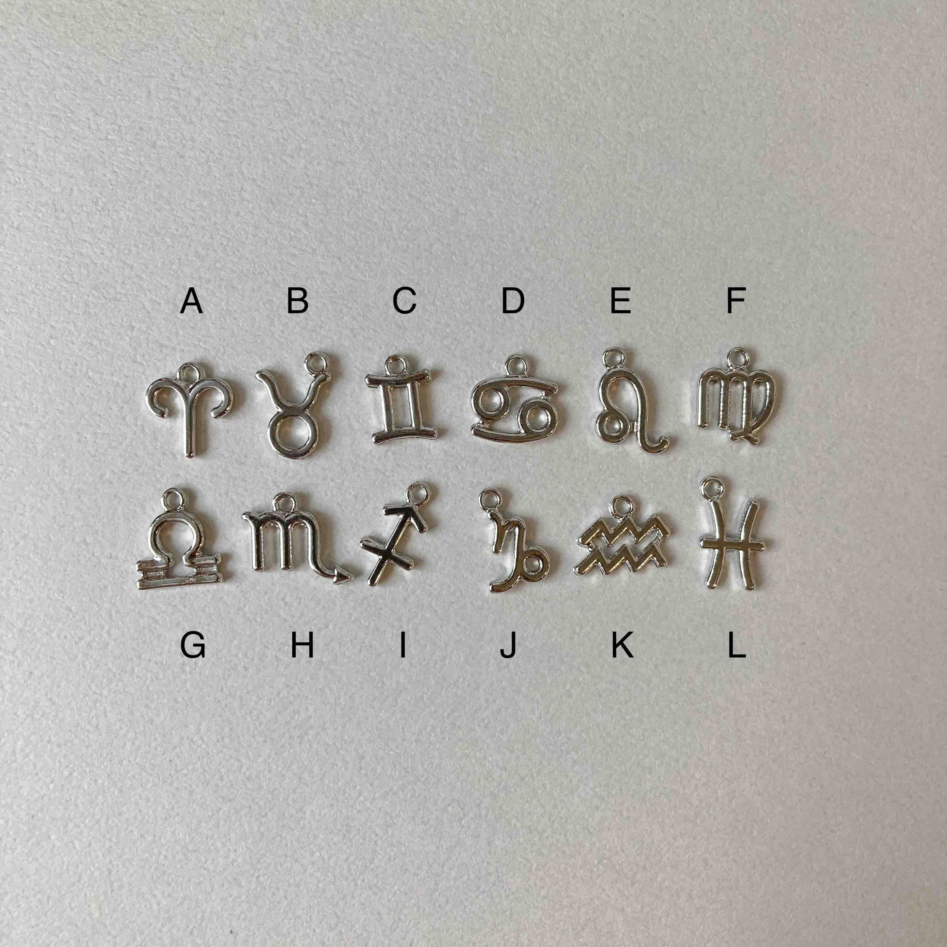 シンプル星座モチーフチャーム（シルバー） | Dua-アクセサリーパーツ