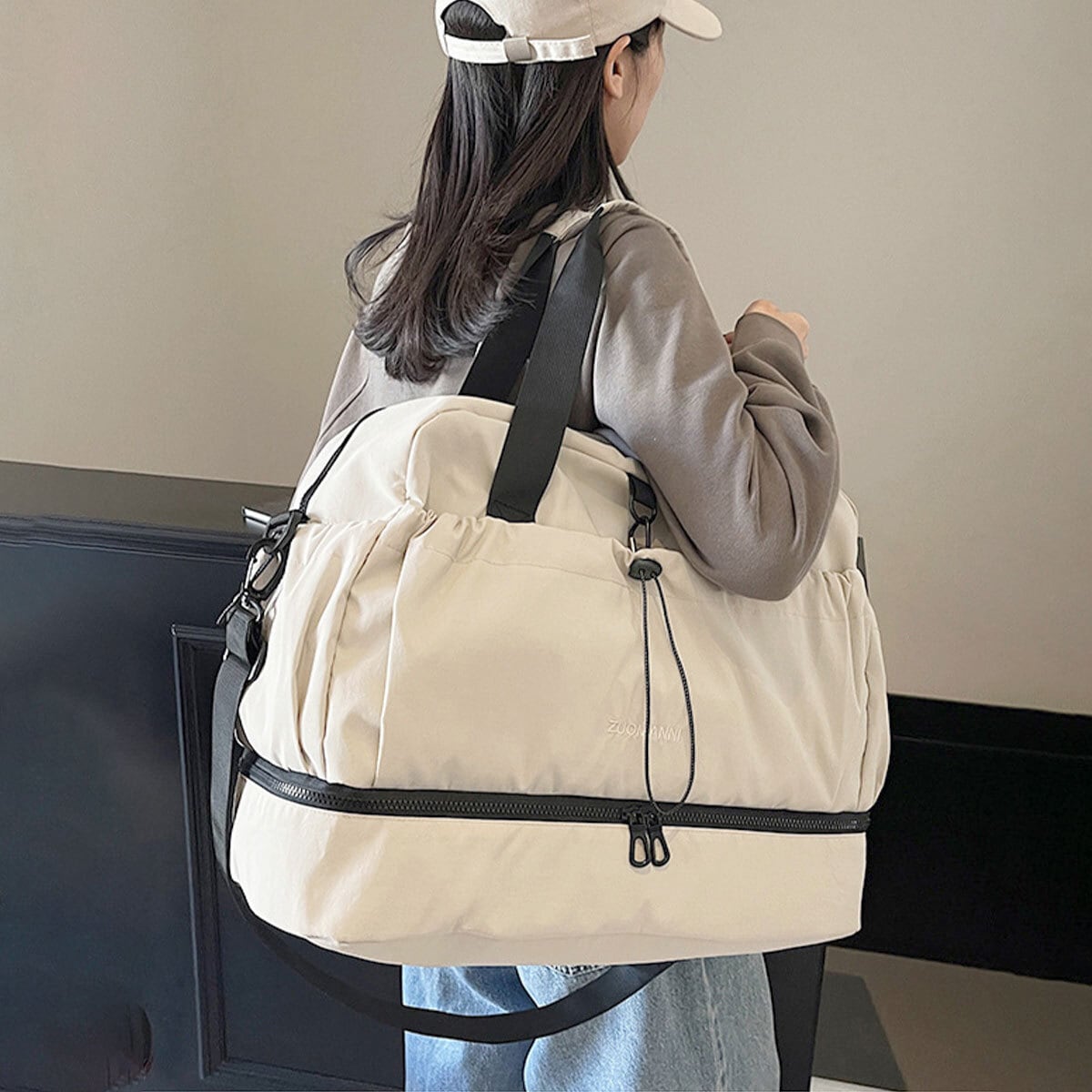 ボストンバッグ 大容量 トラベルバッグ レディース メンズ 韓国 シンプル 大人 カジュアル 旅行 出張 機内持ち込み 乾湿分離ポケット シューズ収納 大人可愛い 大人女子