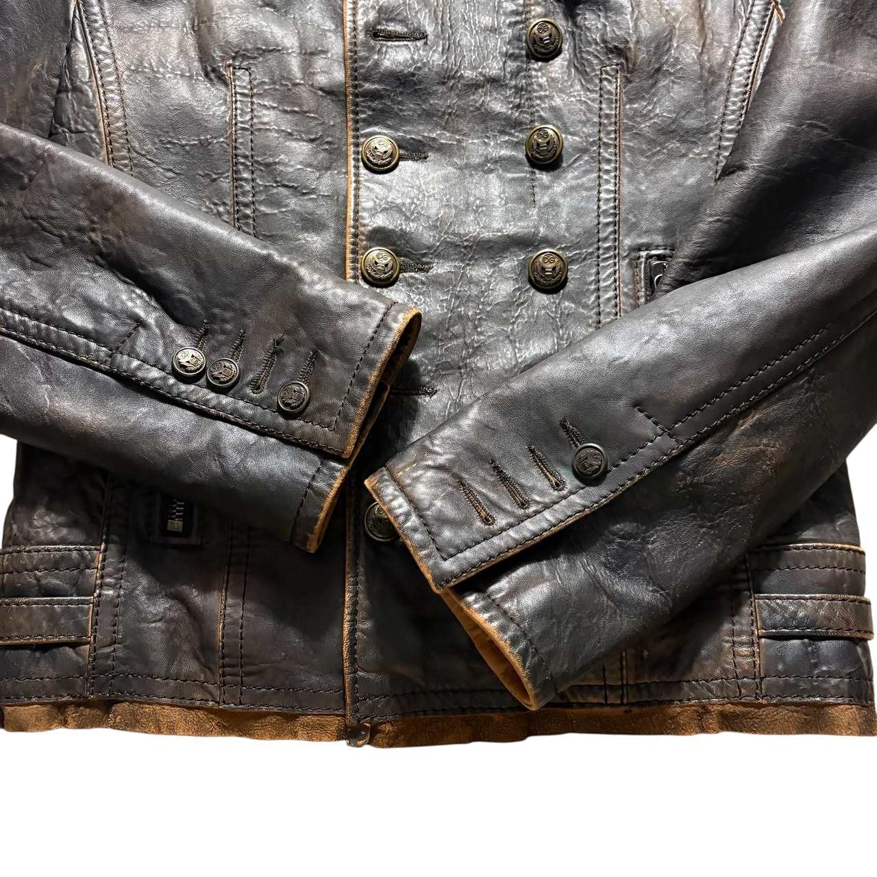 DOLCE&GABBANA leather napoleon jacket