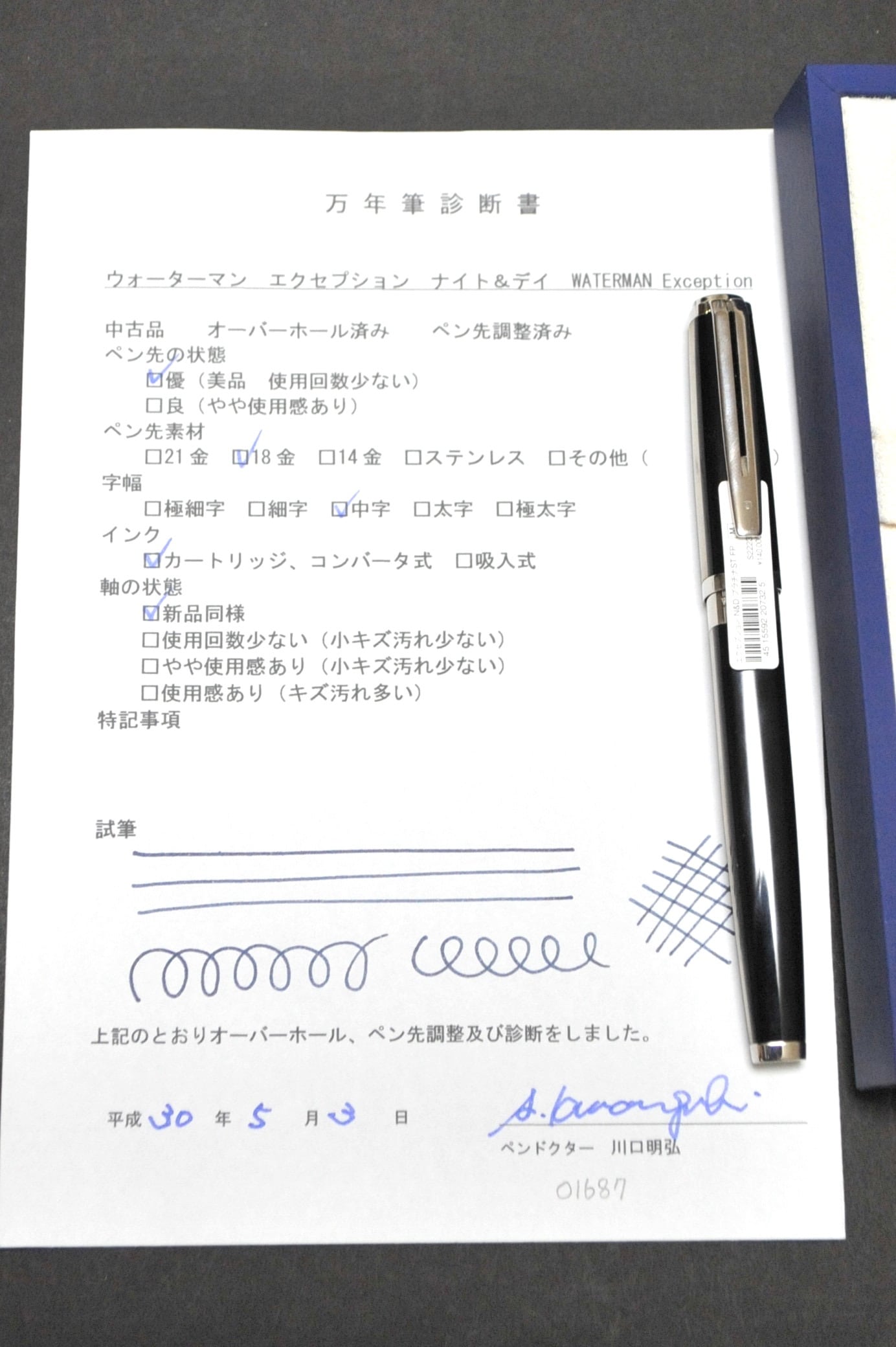 ウォーターマン エクセプション ナイト＆デイ プラチナST WATERMAN