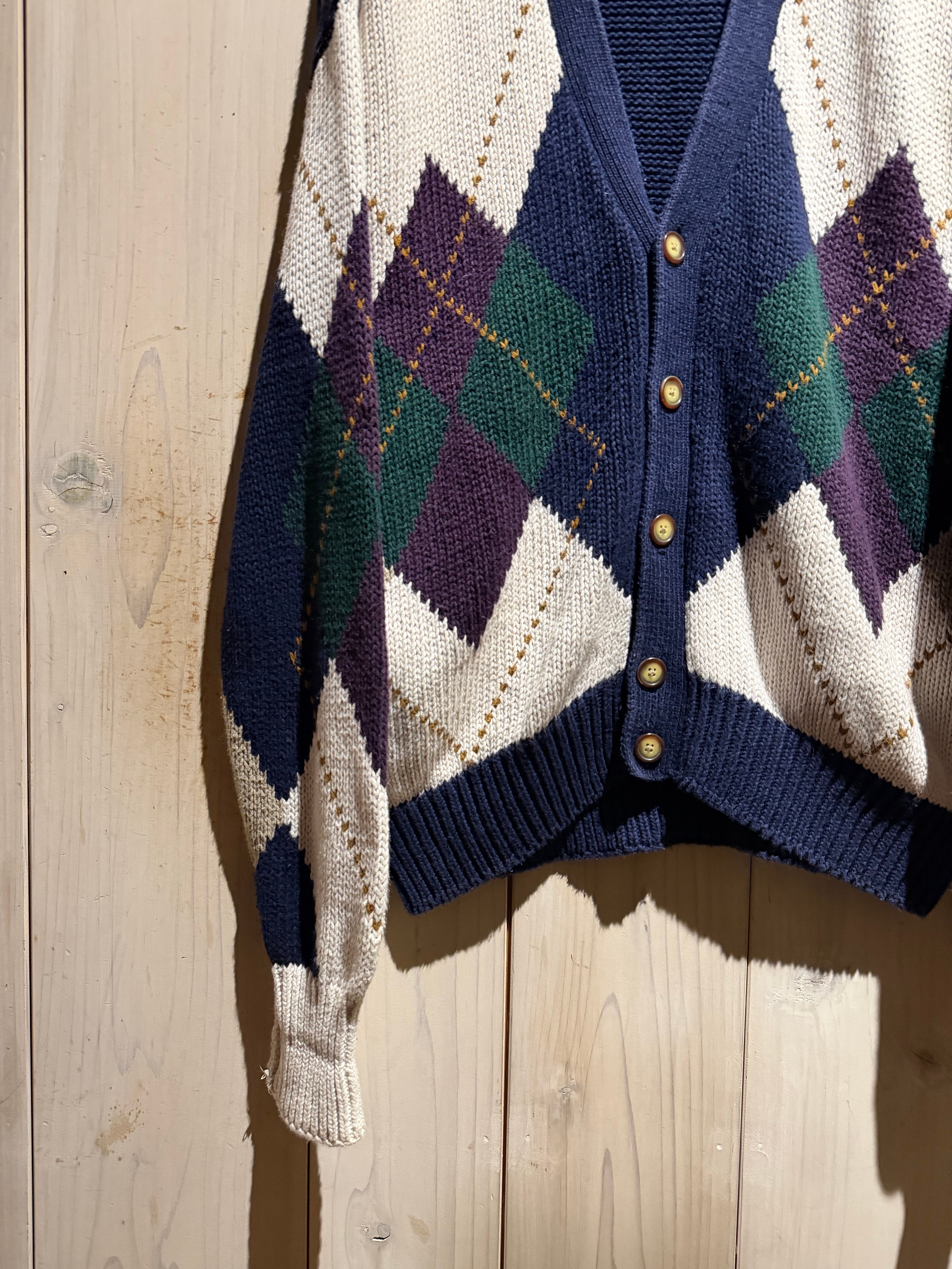 a.k.a.C.a.k.a vintage】90's “STRUCTURE”Argyle Design Vintage Loose