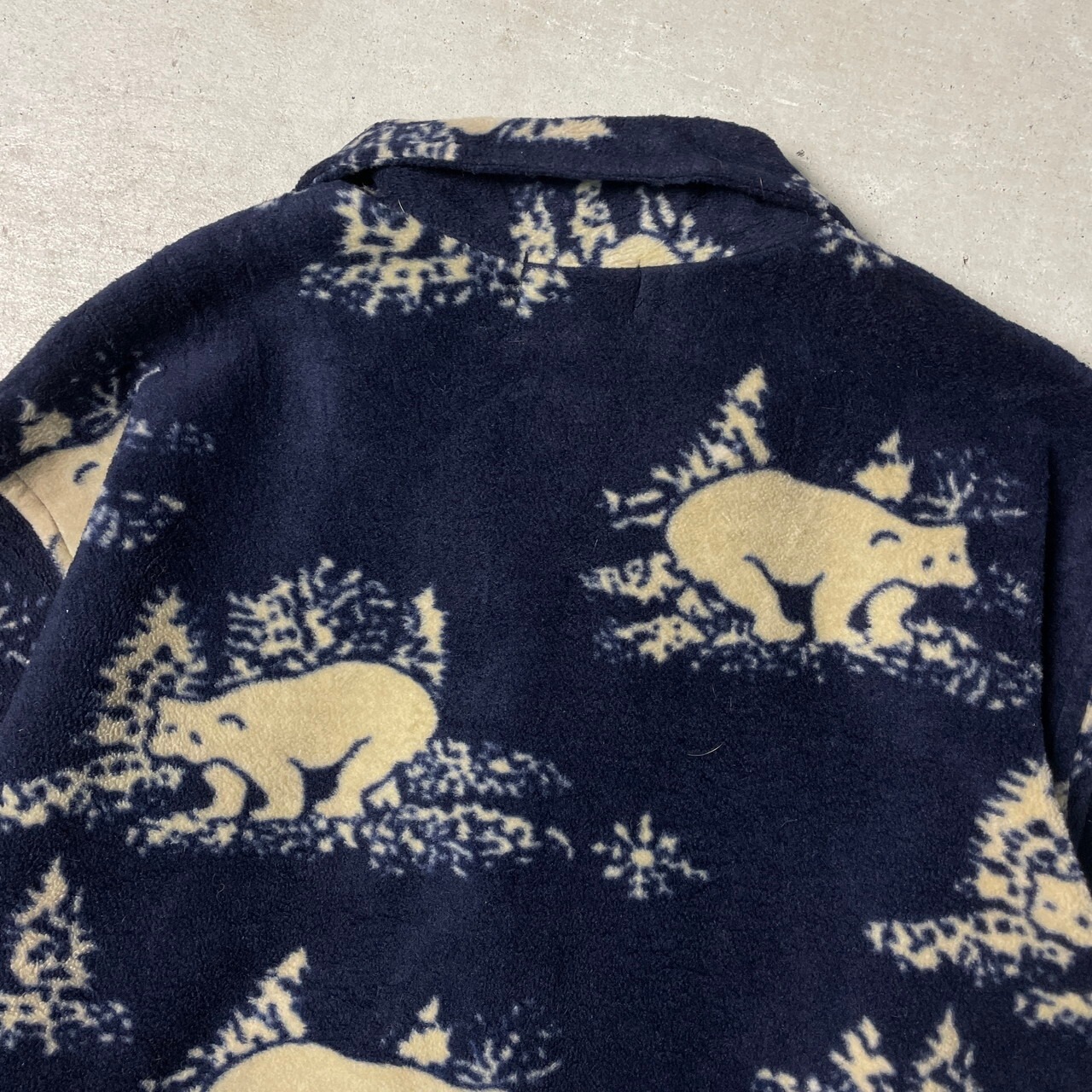 LAVON LADY 総柄フリースジャケット クマ アニマル柄 レディース2XL 