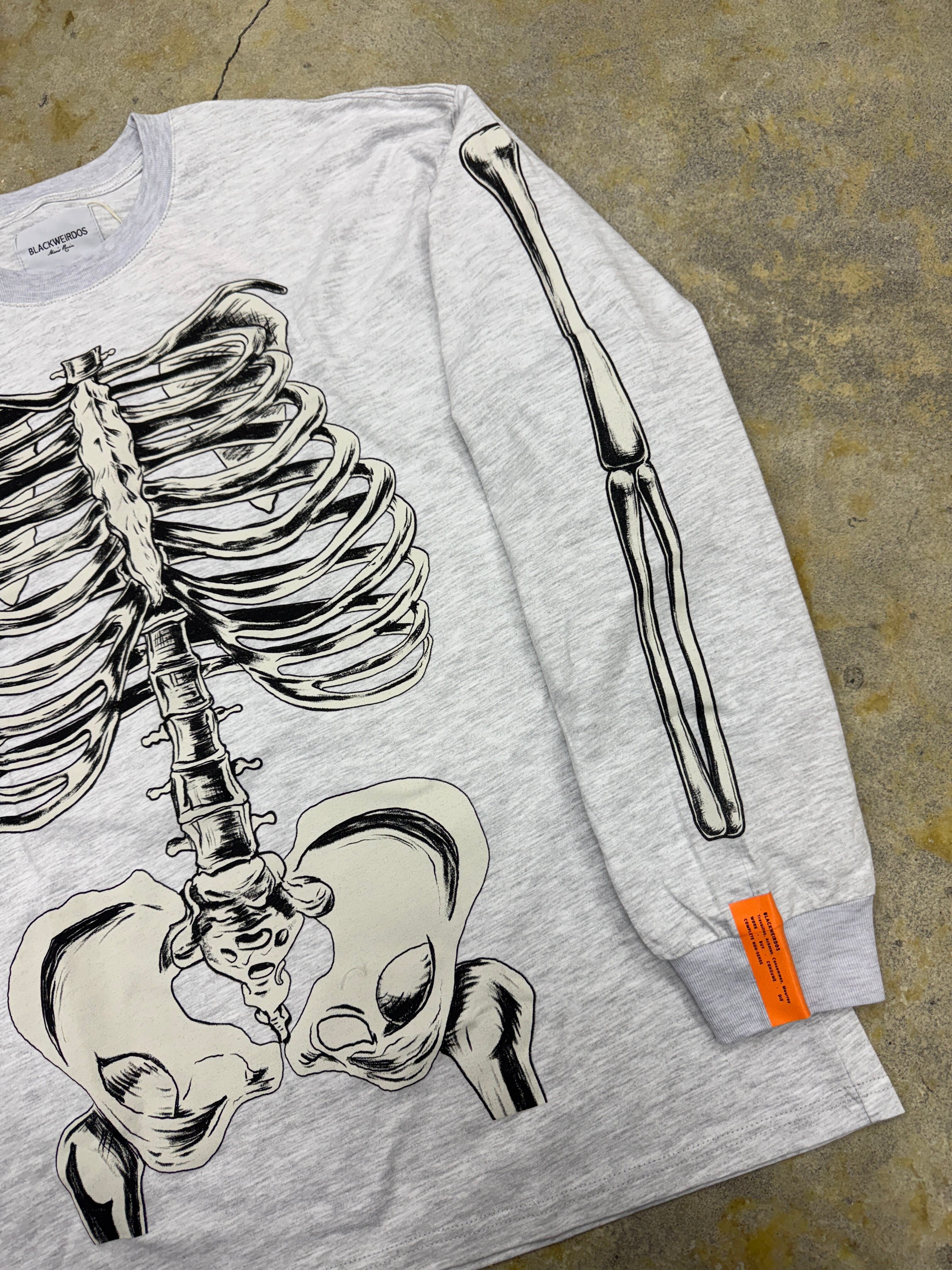 Black Weirdos | Donnie Bones L/S Tee | Heather Gray | HOWDAY