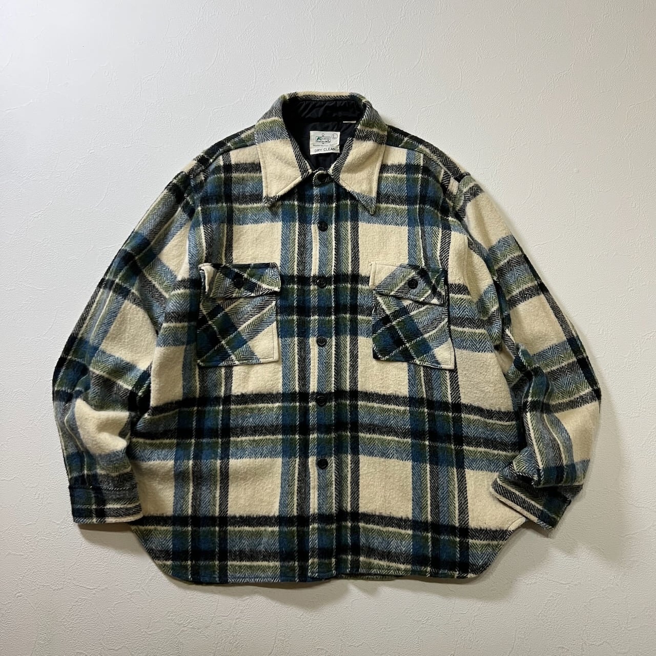 70s USA製 PENDLETON ペンドルトン 開襟 フラップポケット オープン