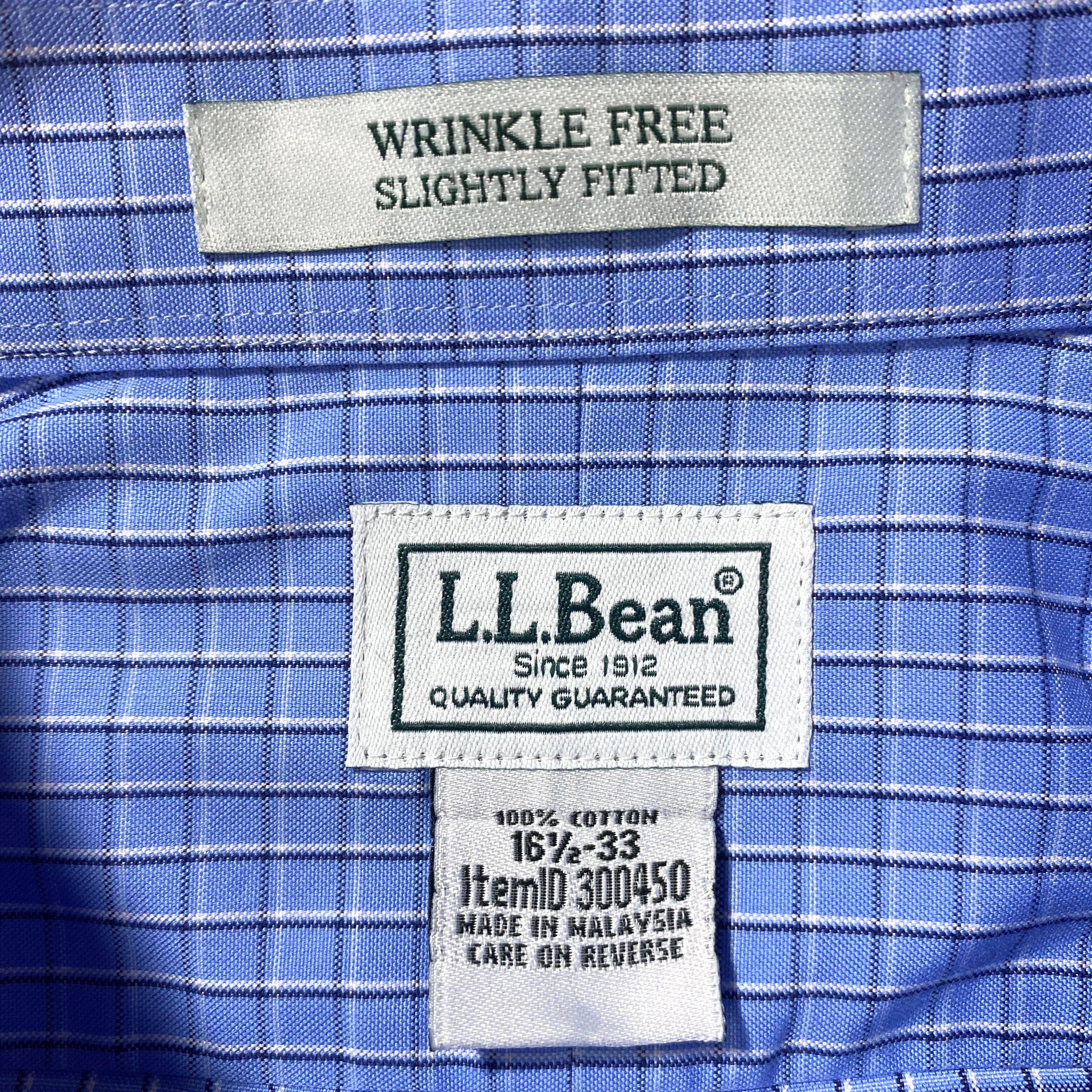 L.L.Bean ダウンシャツ ネイビー Lサイズ エルエルビーン チェック柄 