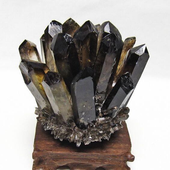 黒水晶 クラスター モリオン 原石 台座付属 一点物 おまかせ便 182-8700