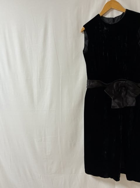 1950~60's Ribbon Design Velour One-Piece