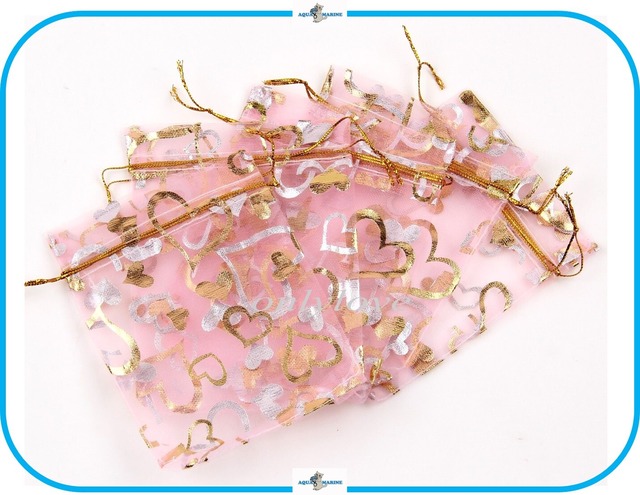 IM28 レース 巾着 ピンク 20枚 約9×7cm ミニ 袋 ラッピング キラキラ ハート バレンタイン クリスマス ハロウィン プレゼント