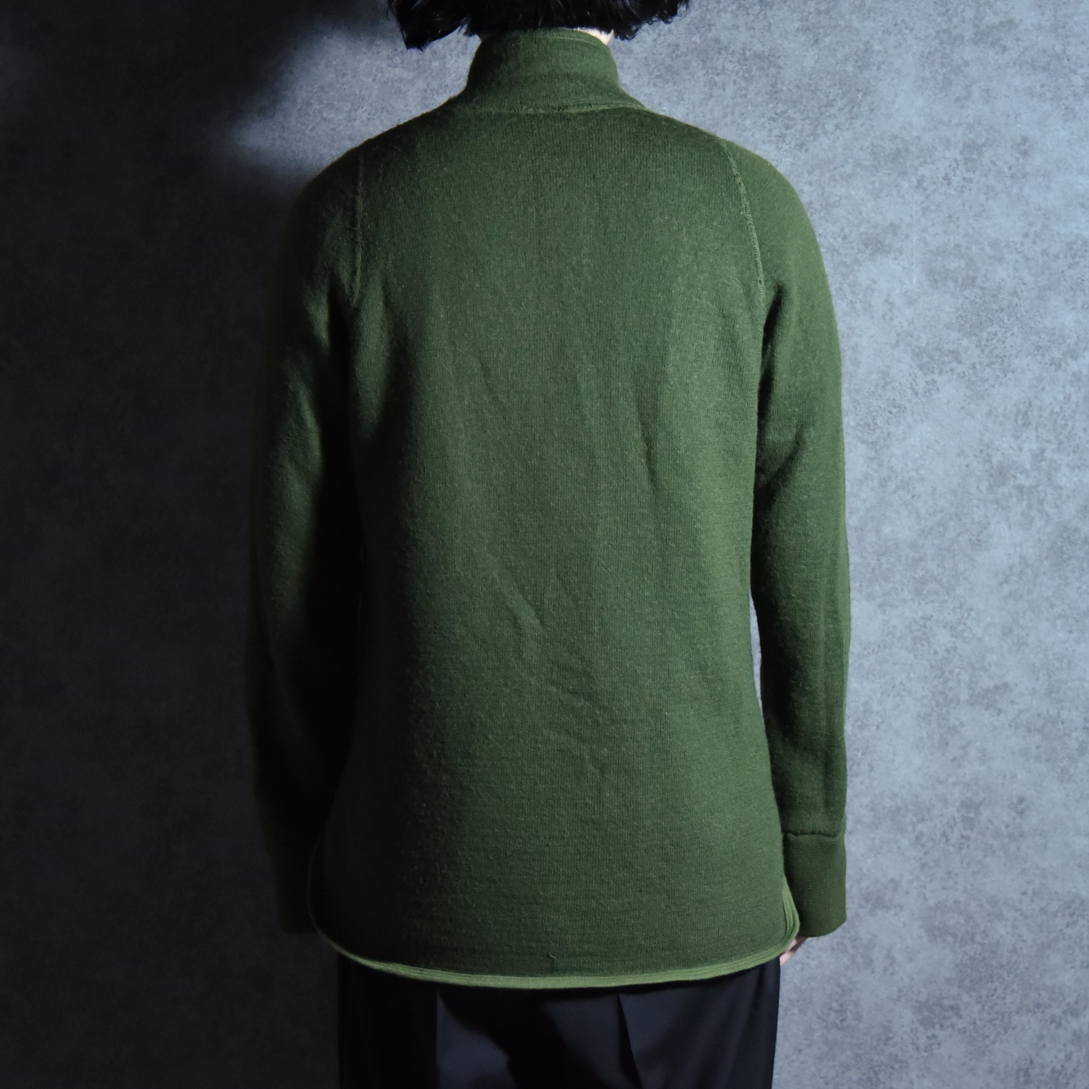 ウールパワー 美品 スウェーデン製 MID LAYER ジップ カーディガン 90s Swedish Army Wool Sweat Zip Cardigan スウェーデン軍 ウール裏毛