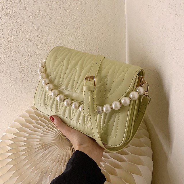 パールチェーン 真珠 スクウェア メッセンジャーバッグ Tiancai_Wing_Bag97741486825