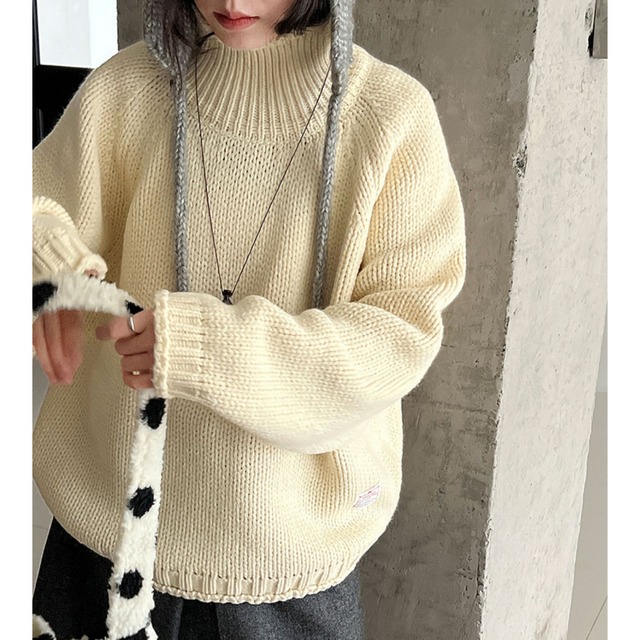 high-neck chunky knit　J00308