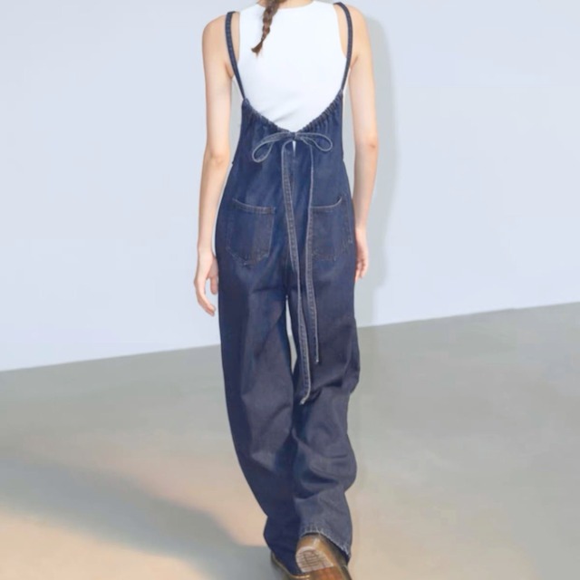 high waist denim overalls　10290