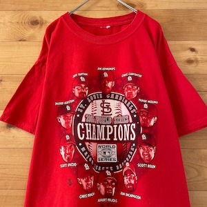 【MLB】セントルイス・カージナルス 2006 ワールドシリーズチャンピオン プリント Tシャツ メジャーリーグ us古着