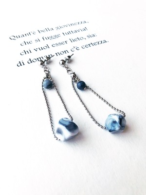 Chain marble stone pierce ( チェーン マーブルストーンピアス )