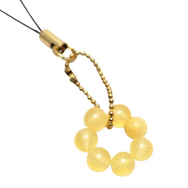 アラゴナイト パワーストーン ストラップ 天然石 携帯ストラップ 黄色 イエロー スマホ お守り 1000円ポッキリ チャーム プレゼント ラッピング無料 メール便 送料無料 誕生日 アクセサリー