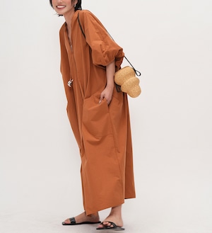 lantern sleeve loose fit dress【2025071601】