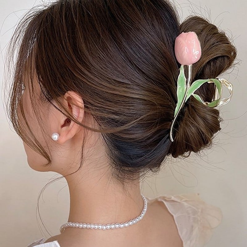 【即納】【推しカラー】パステル チューリップヘアクリップ