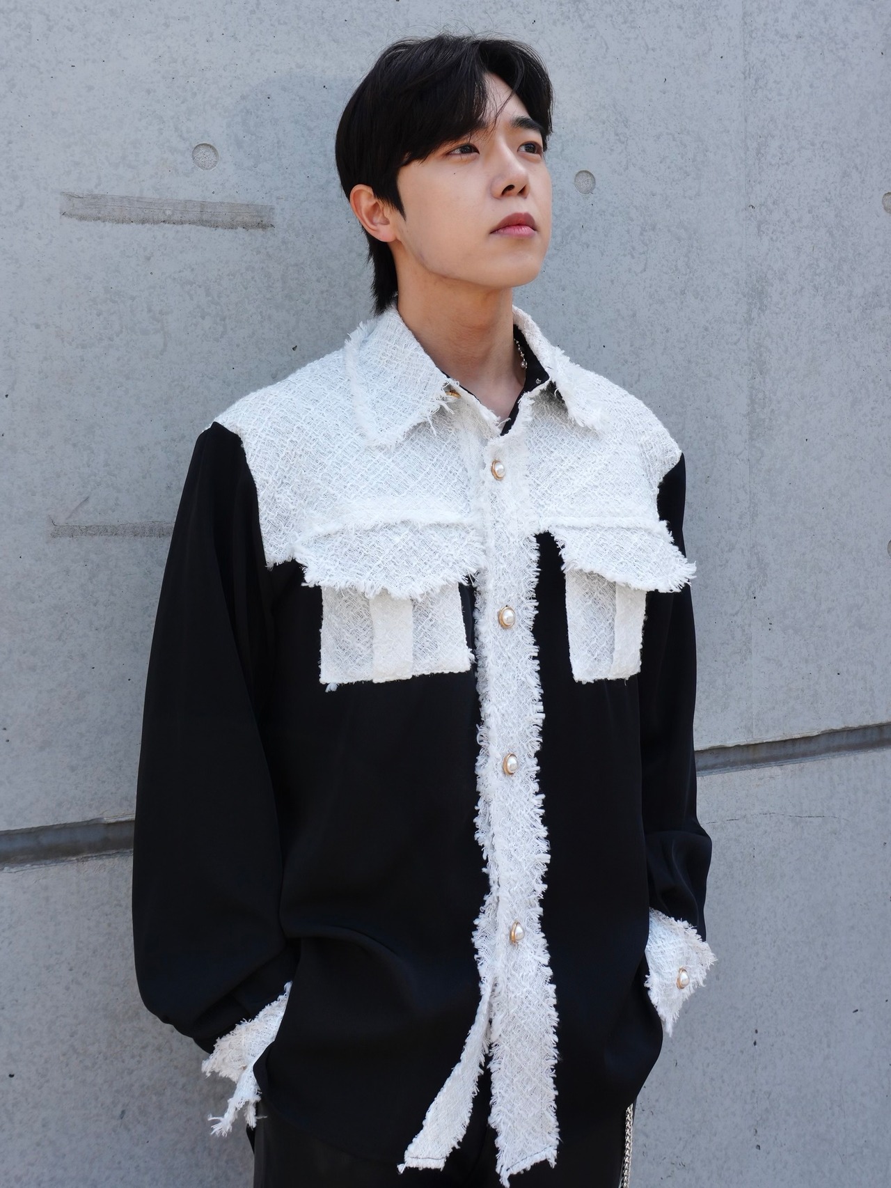 ALUDE SELECT】frill double color shirt(4color) | 【ALUDE】韓国 