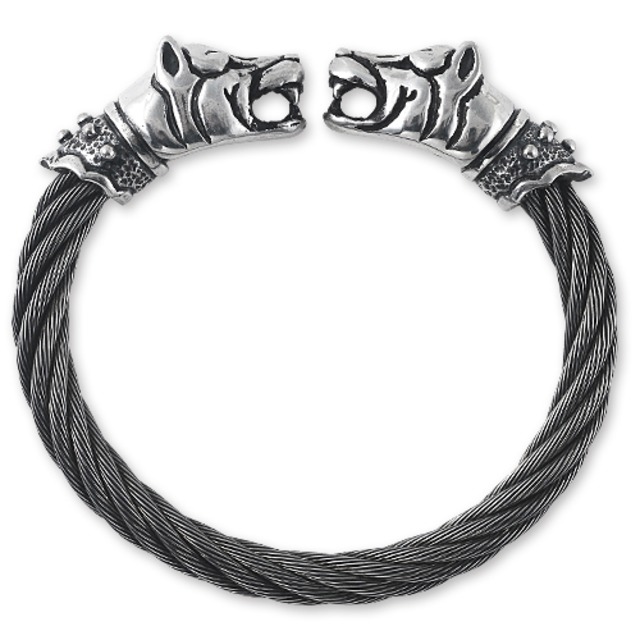 【REID MFG　リードMFG　BRACELET　ブレスレット】2ピットブルケーブルワイヤーバングル【送料無料】