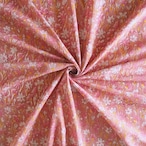 ブロックプリント生地【50cm単位】インド綿 花柄 くすみピンク×イエロー×白 #56124-PK1