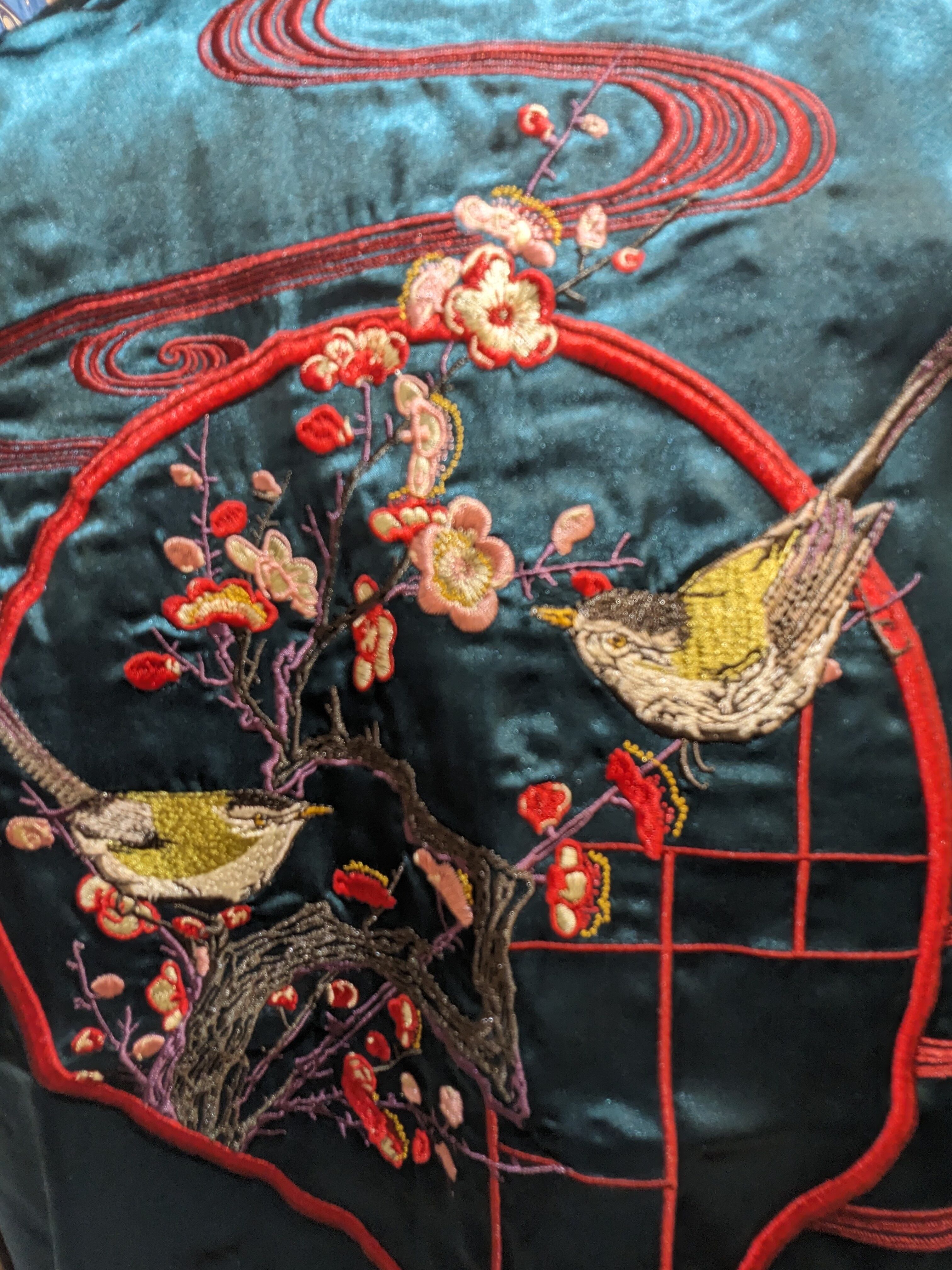 桜金魚 ＆ 梅とウグイス 刺繍 リバ－シブルスカジャン JSKJ-518