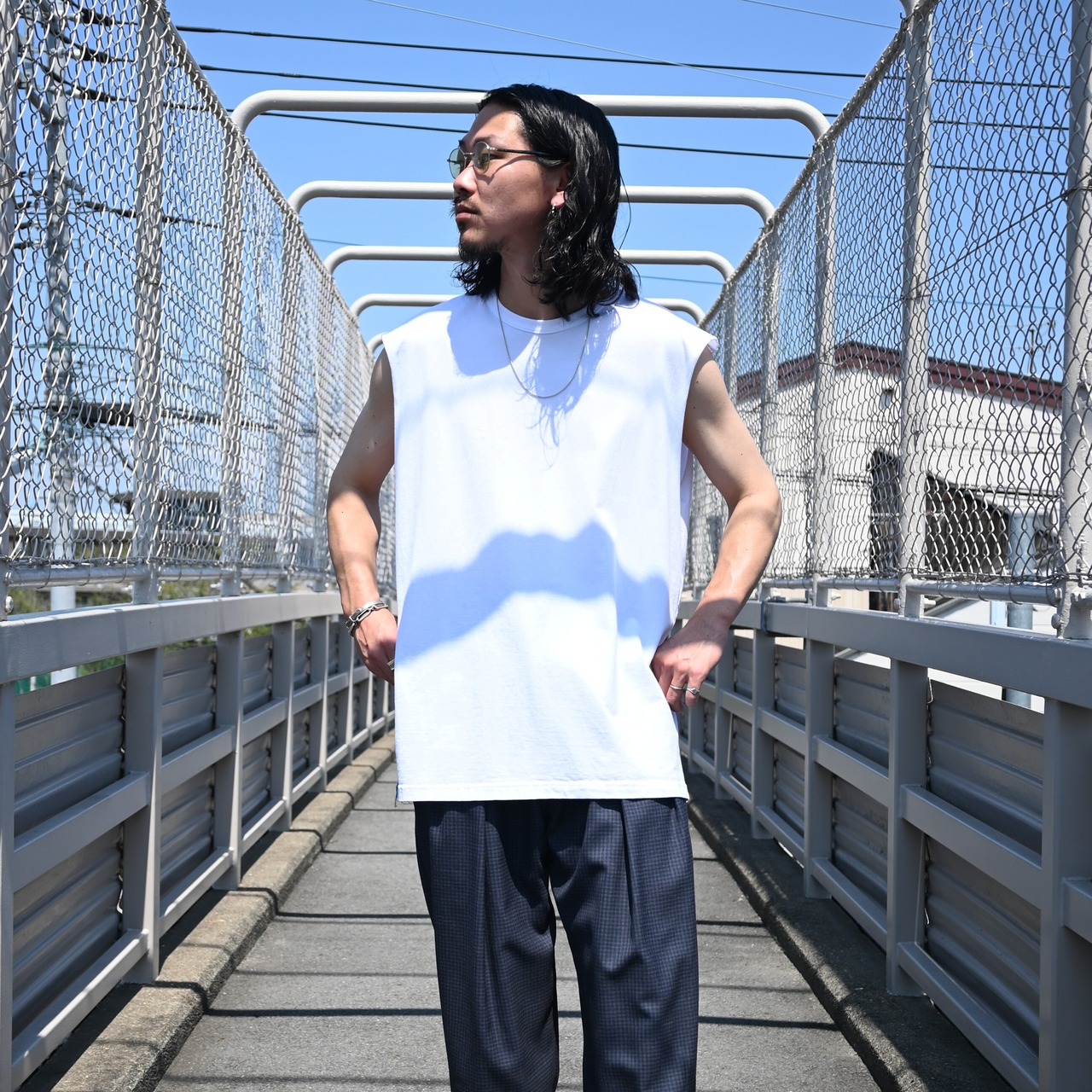 KUON / Boro Patched Sleeveless Top