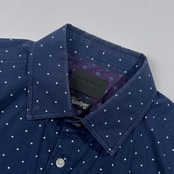 MAVERICK マーベリック Vintage ドット柄 コットン 長袖シャツ M/ネイビー系 メンズ