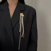 ビジュー ドロップ ブローチ 90026