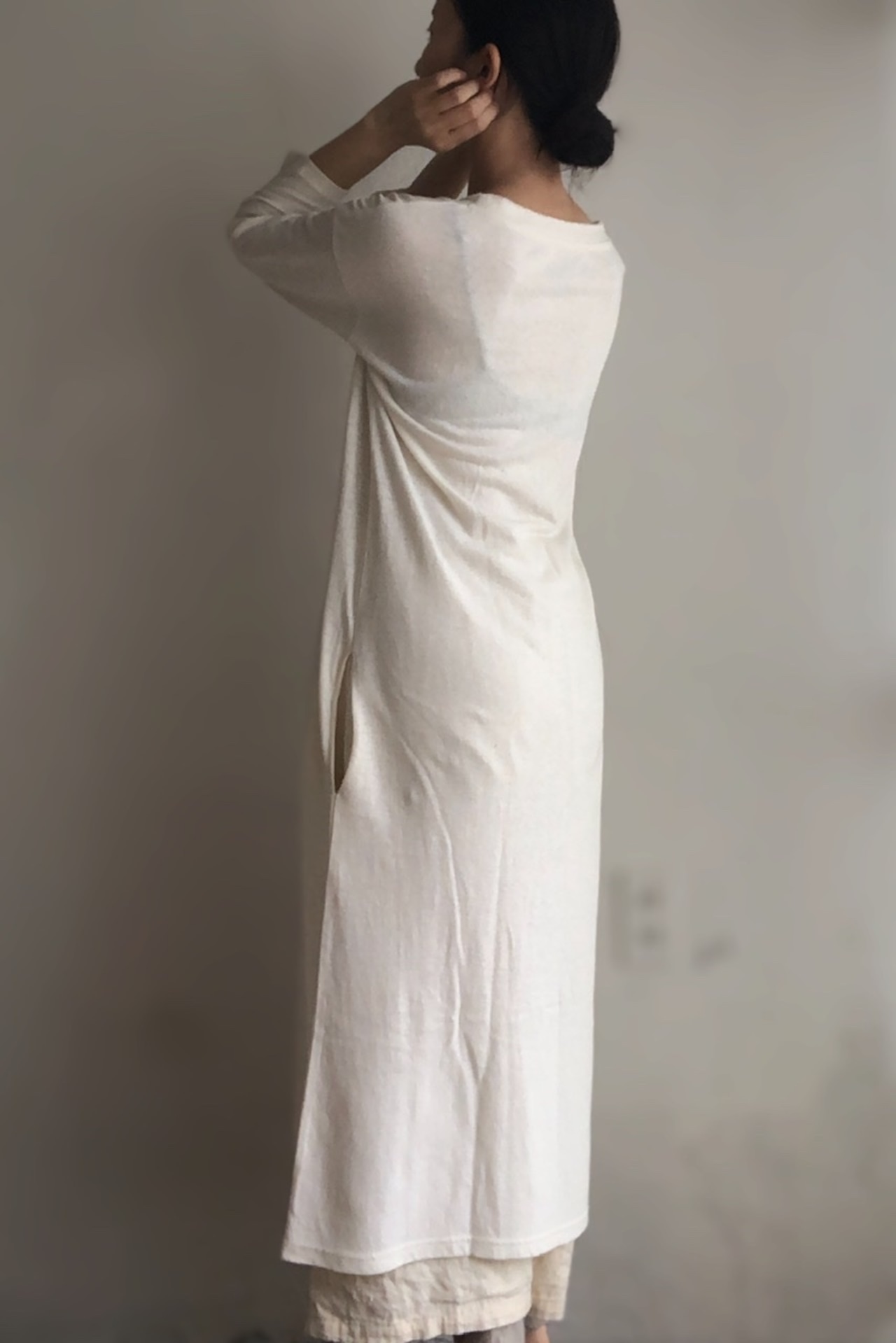 A HOPE HEMP | 単糸天竺《ヘンプ × コットン》 DROP SHOLDER LOOSE OPドロップショルダー ルーズ ワンピース