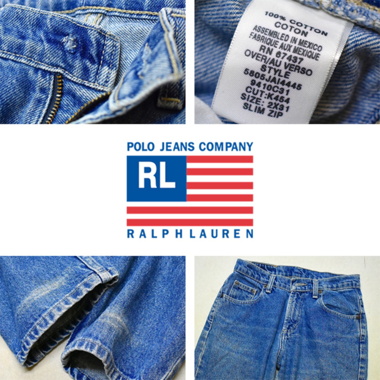1点物◇メキシコ製ラルフローレンPOLOポロジーンズRLデニムパンツUSA 