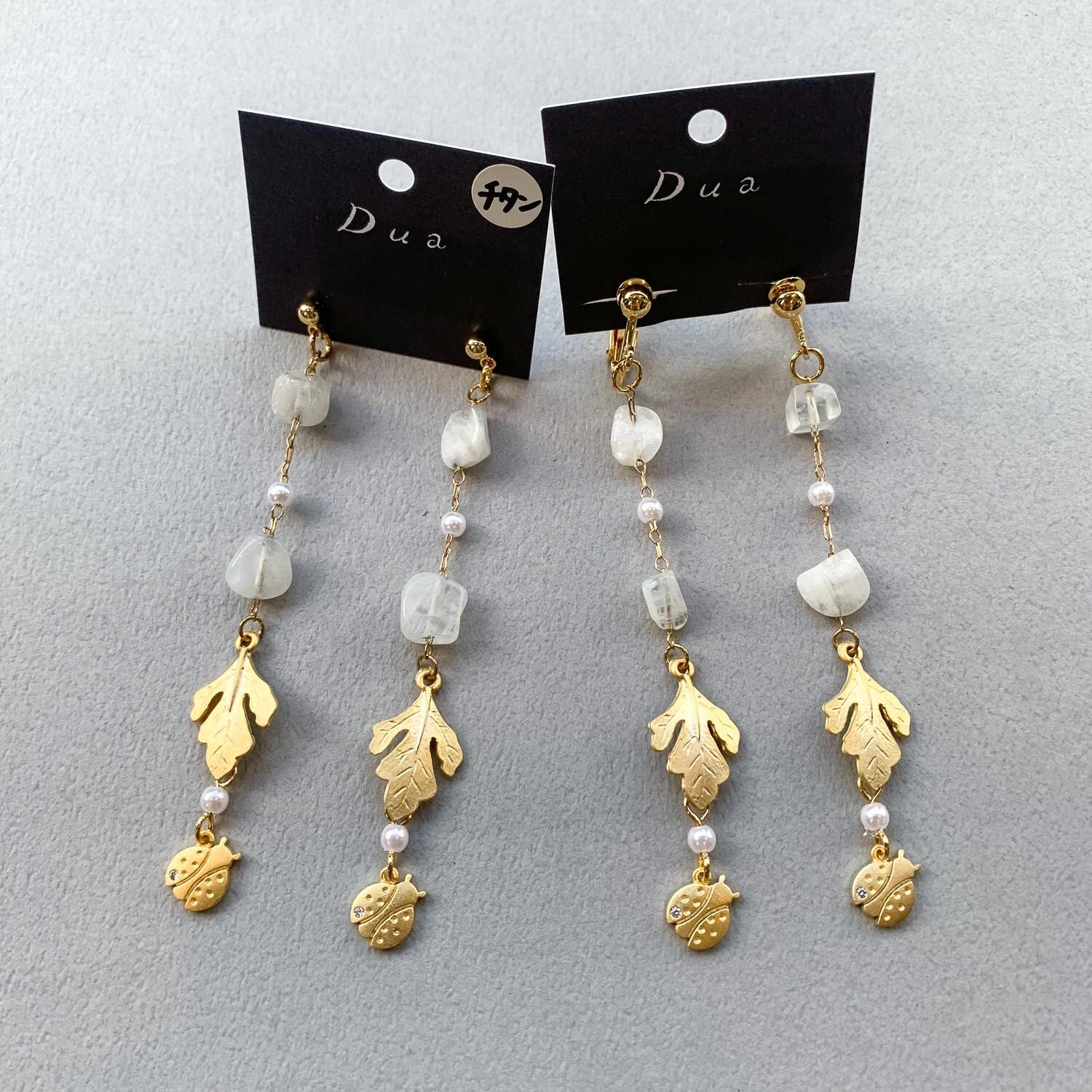 天然石とてんとう虫の〈ピアス/イヤリング〉 | Dua-アクセサリーパーツ