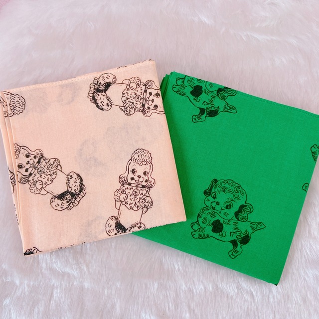 Nathalie Lete ナタリー レテ ハンカチ Dog Pink 犬 ピンク 雑貨店feve