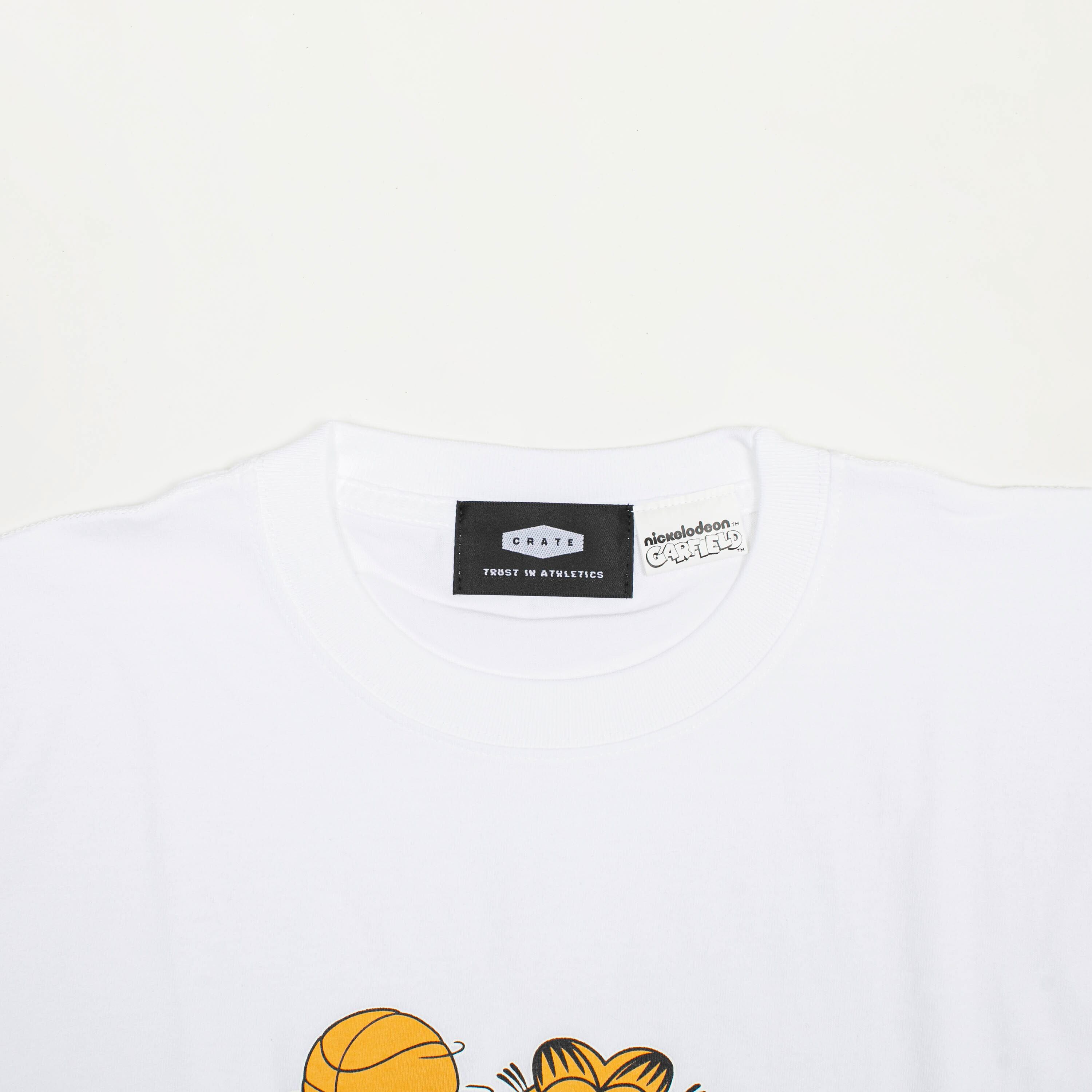 GARFIELD×CRATE COLLABORATION T-SHIRTS #1 WHITE | CRATE ATHLETICS