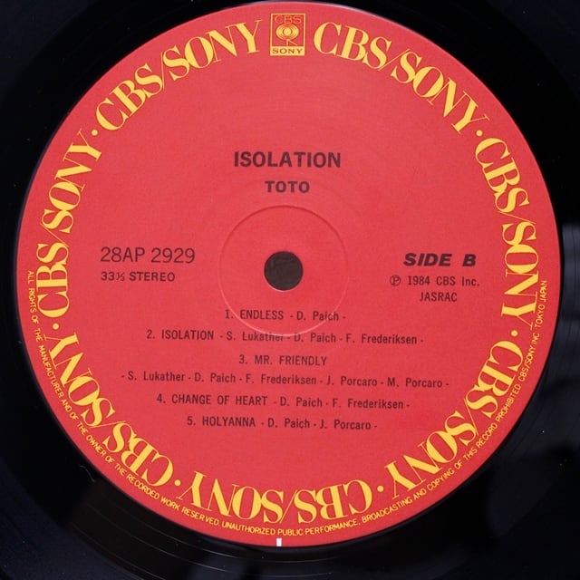 Toto / Isolation [28AP 2929]  - 画像4