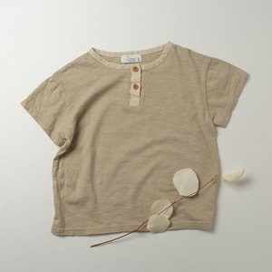 【即納】Bi color henry neck  Tee