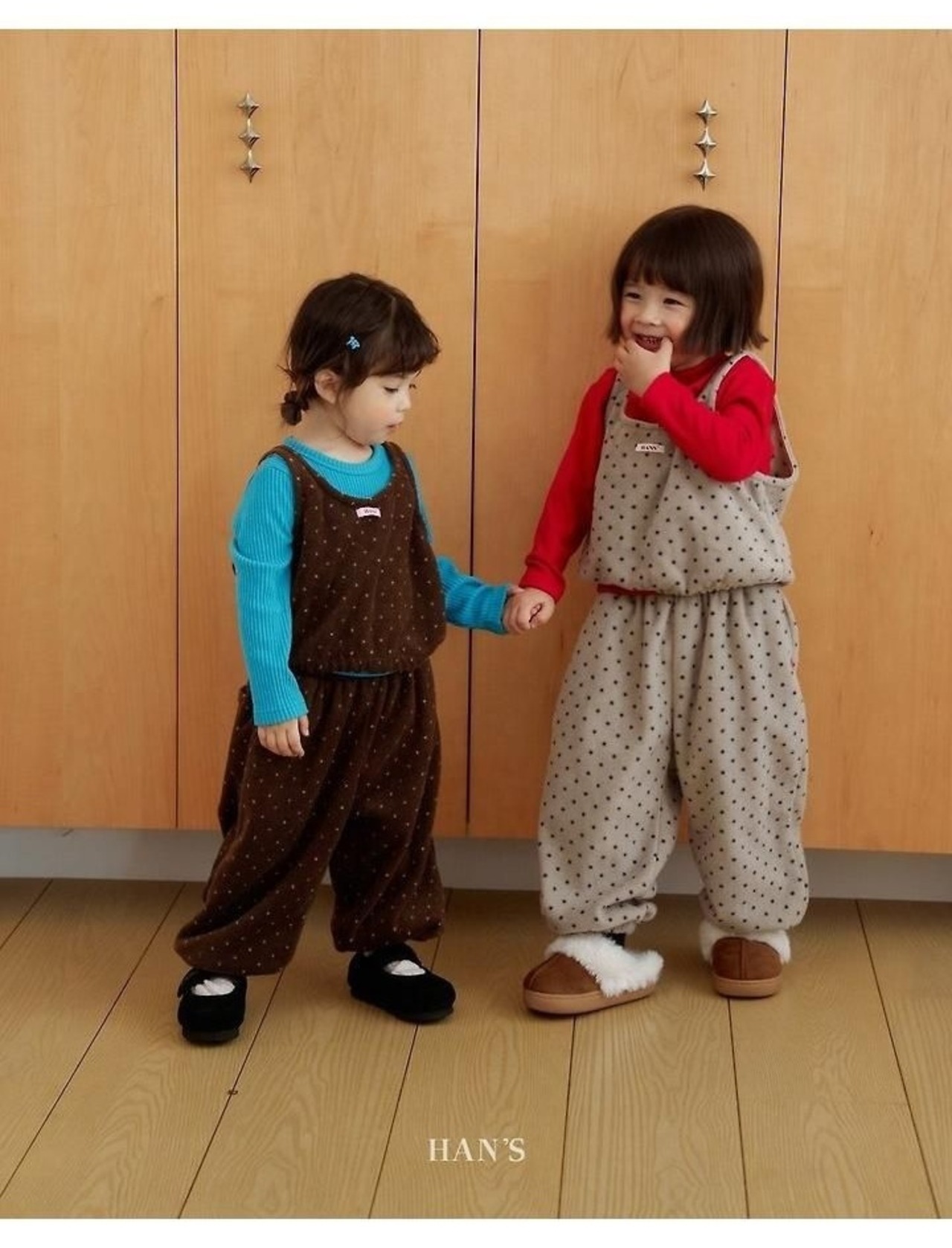 ハンス / Hans / ドット柄フリースパンツ / 韓国子供服 / キッズ / 26winter〖取寄〗*XXS~JS*