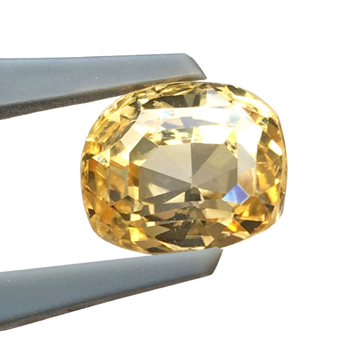 スリランカ産非加熱イエローサファイア 5.18ct クッションカット 非 