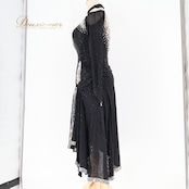 社交ダンス 衣装 ラテン ドレス ワンピース 黒 ビジュー デモ 競技 トライアル ゴールド 金 パーティ 発表会 豪華 華やか forever フォーエバー ブラック系 社交ダンスドレス パーティードレス フォーマルドレス 講演会用ドレス 高級感 競技用ドレス 大人女子用 上品 ステージ衣装 エレガント 美しいライン