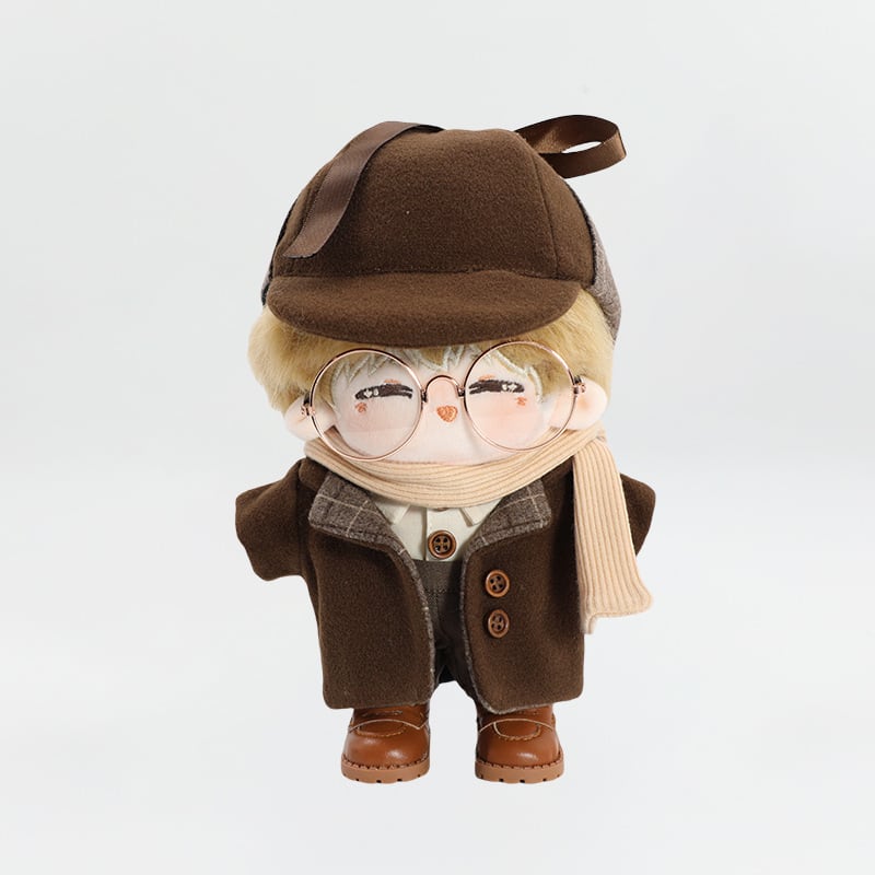 20cmぬいぐるみ用 秋冬 レトロ紳士風 ウールジャケット+帽子+スカーフ