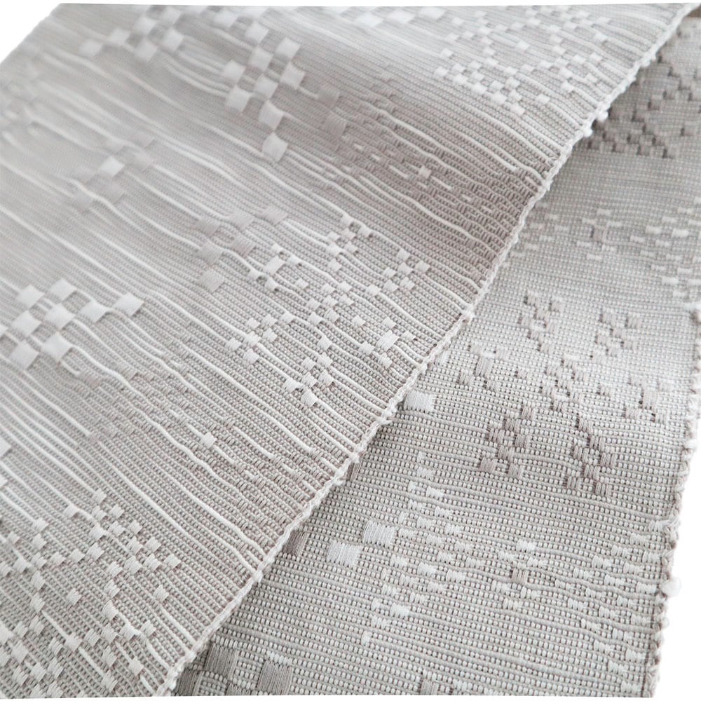半巾帯 en coton「雪花（せっか）」 snow gray | OLN web shop