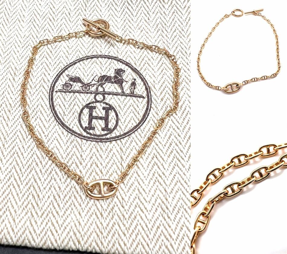 HERMES エルメス K18 RG ローズゴールド シェーヌダンクル HERMES エルメス K18 RG ローズゴールド シェーヌダンクル