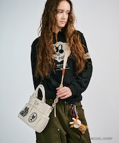 【直営限定ITEM】-TYPE B- パッチ×ペイントコンパクト3wayバッグ (BLACK) CQ-49501H