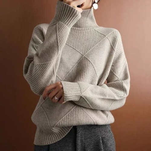 人気なリブニット 初秋 ベーシックニット カシミヤタッチ セーター 秋冬ファッション怠惰な風ニットセーター ニットカーディガン裹起毛 長袖トップス