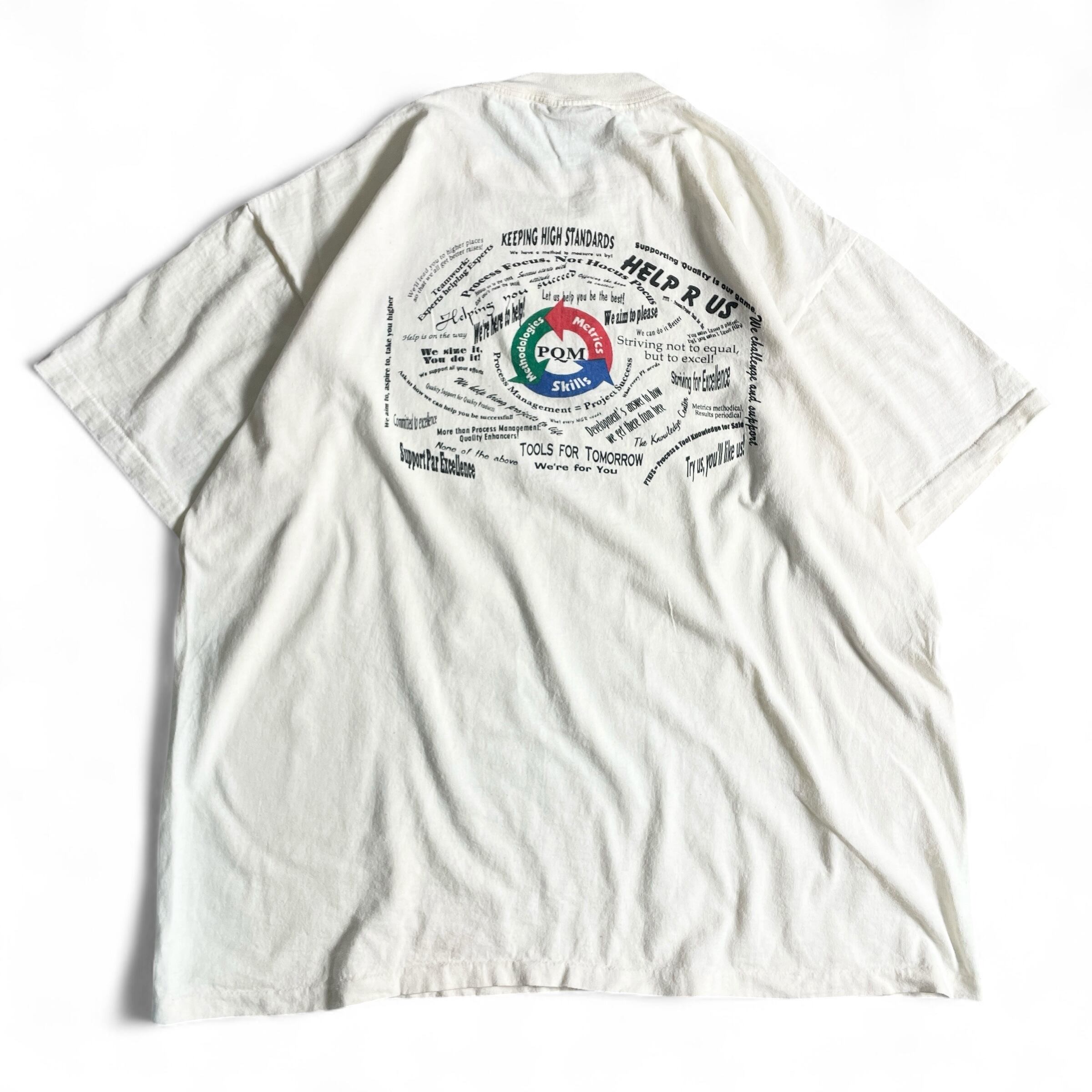 90s USA製 PQM 企業理念 vintage T-shirts