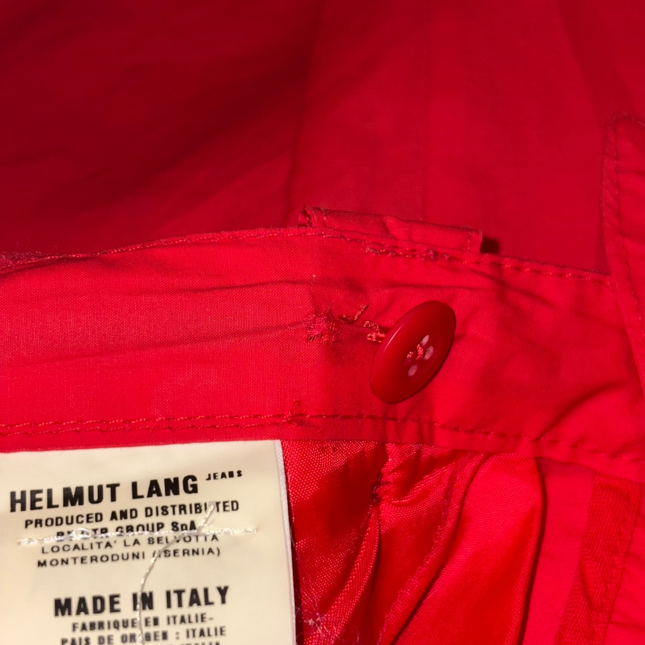 1999SS HELMUT LANG red nylon pants