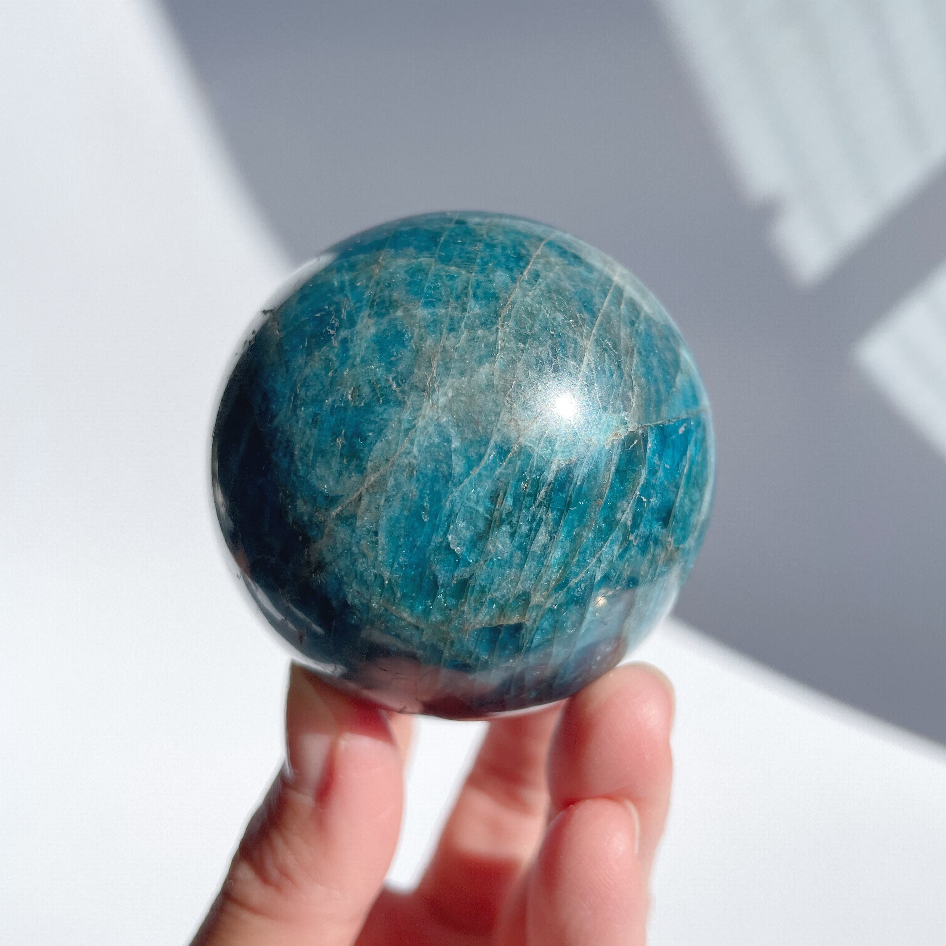 ブルーアパタイト スフィア03◇Blue apatite◇ 天然石・パワーストーン