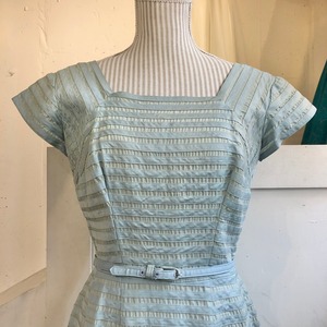 50's light blue ribbon dress