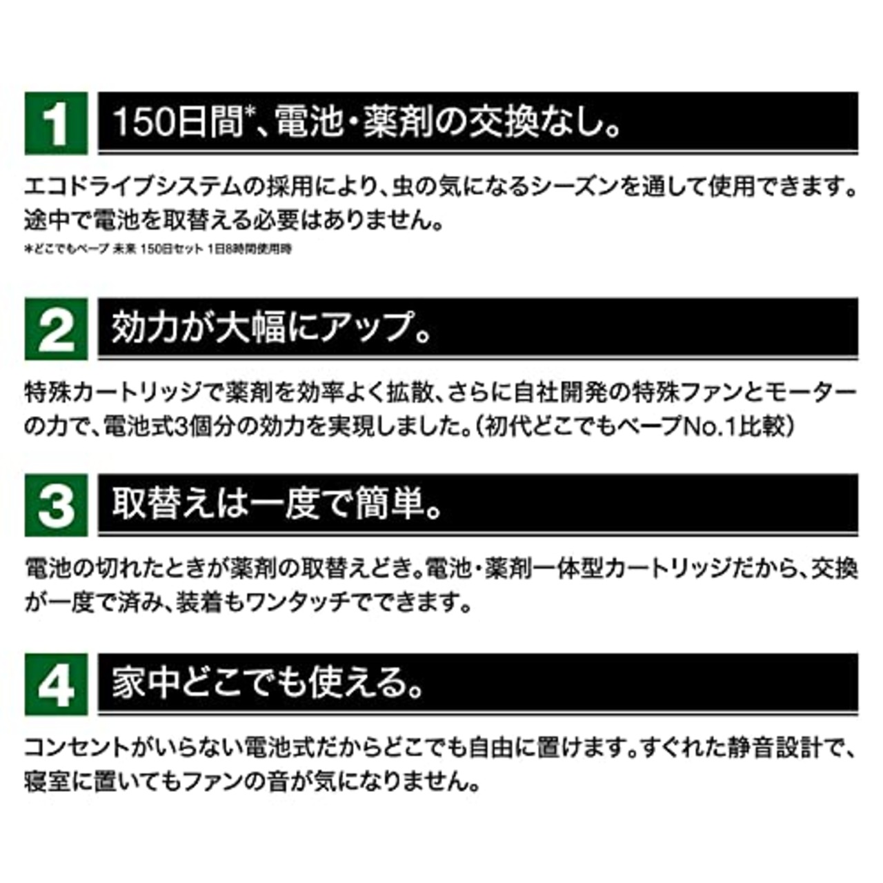 どこでもベープ フマキラー 未来 150日セット パールホワイト 不快害虫用(電池式) ユスリカ適用