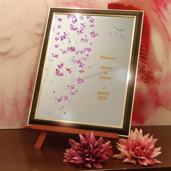 ウェルカムボード【しだれ桜】桜|和風|ウェルカムミラー ウェルカムボード【しだれ桜】桜|和風|ウェルカムミラー
