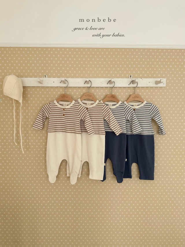 【予約】monbebe Striped color combination suit